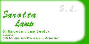 sarolta lamp business card